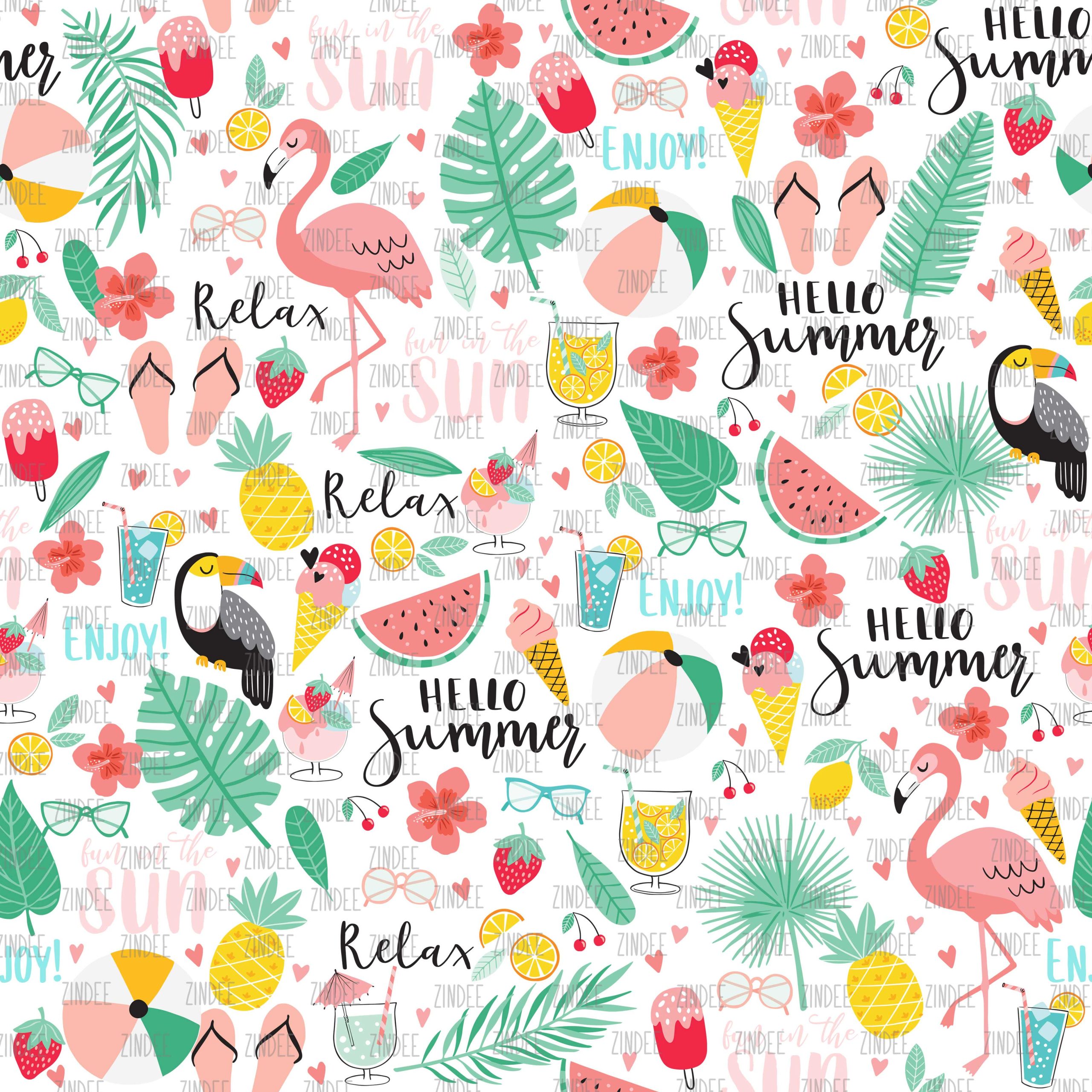 Summer Time White (digital paper)