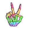 Skeleton Hand Peace Sign (RAINBOW) Acrylic Blank- Sticker- UV DTF (2 inch) NO HOLE