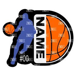 Basketball Tag (BOY) Acrylic Blank- Sticker- UV DTF (2 inch) NO HOLE