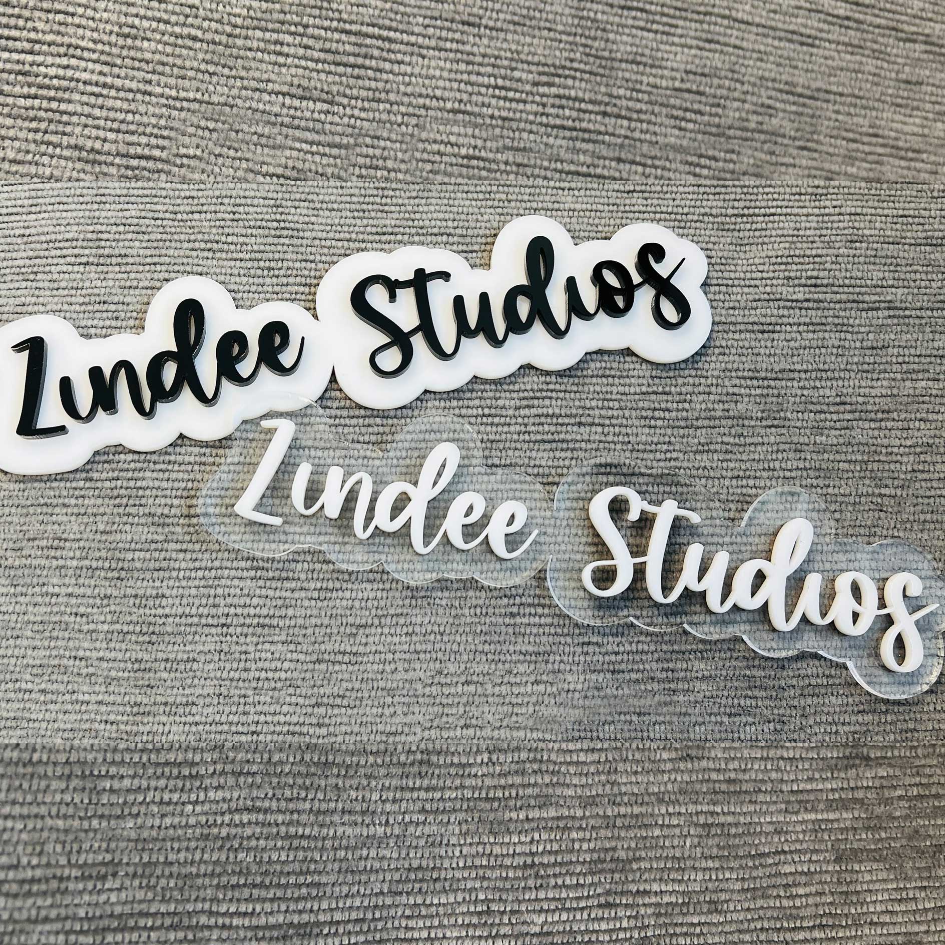 Acrylic Watermark 3D Script Bubble Style (acrylic sign) - Image 2