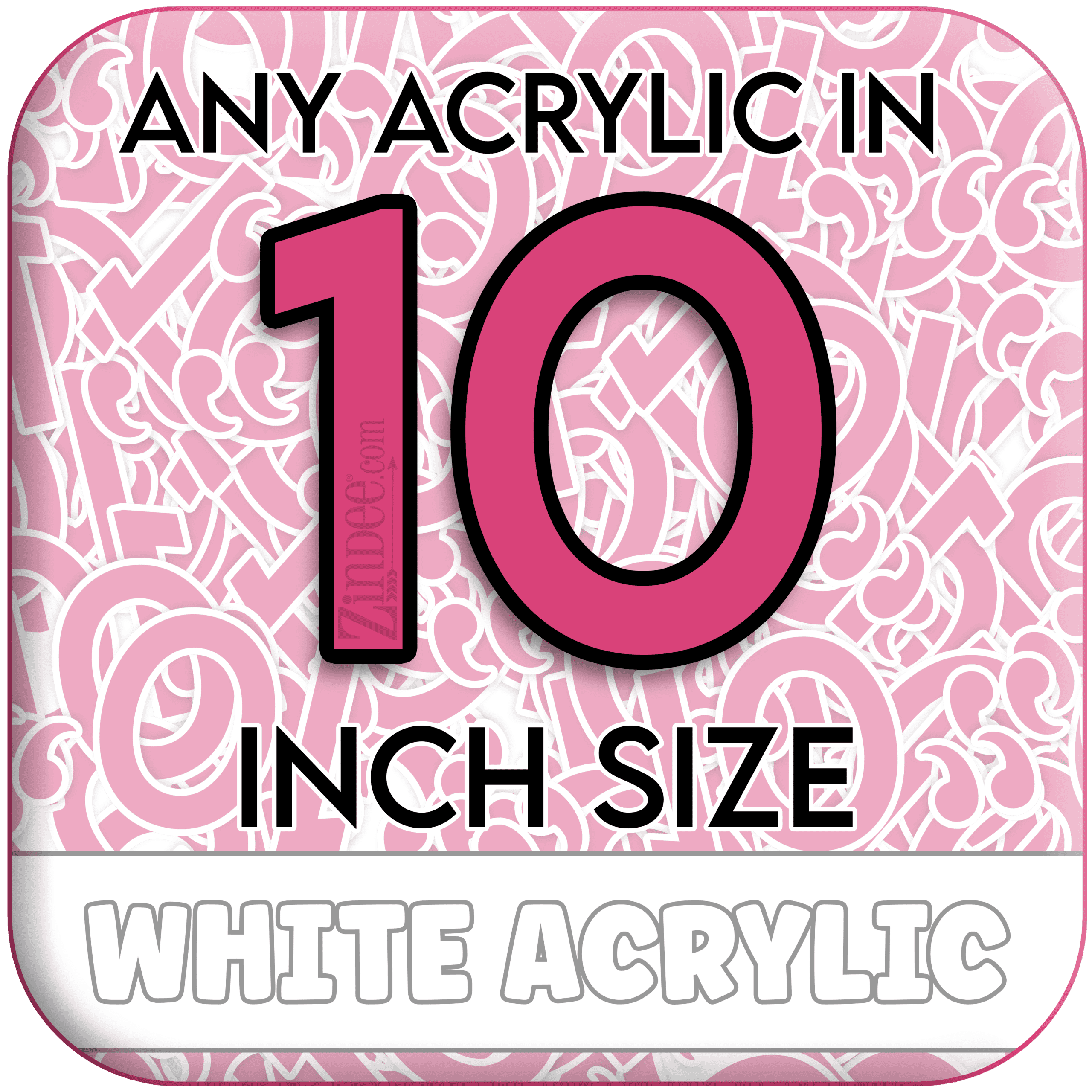 Custom Acrylic Blank-10 inch-WHITE (size/hole/color change)