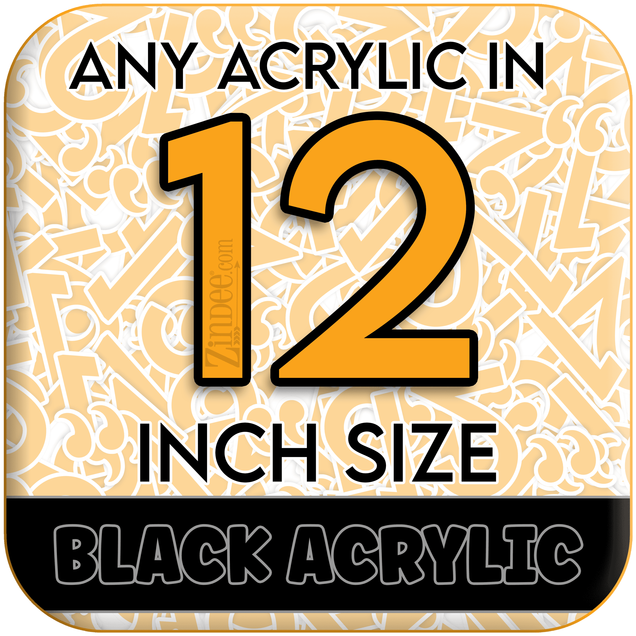 Custom Acrylic Blank-12 inch-BLACK (size/hole/color change)