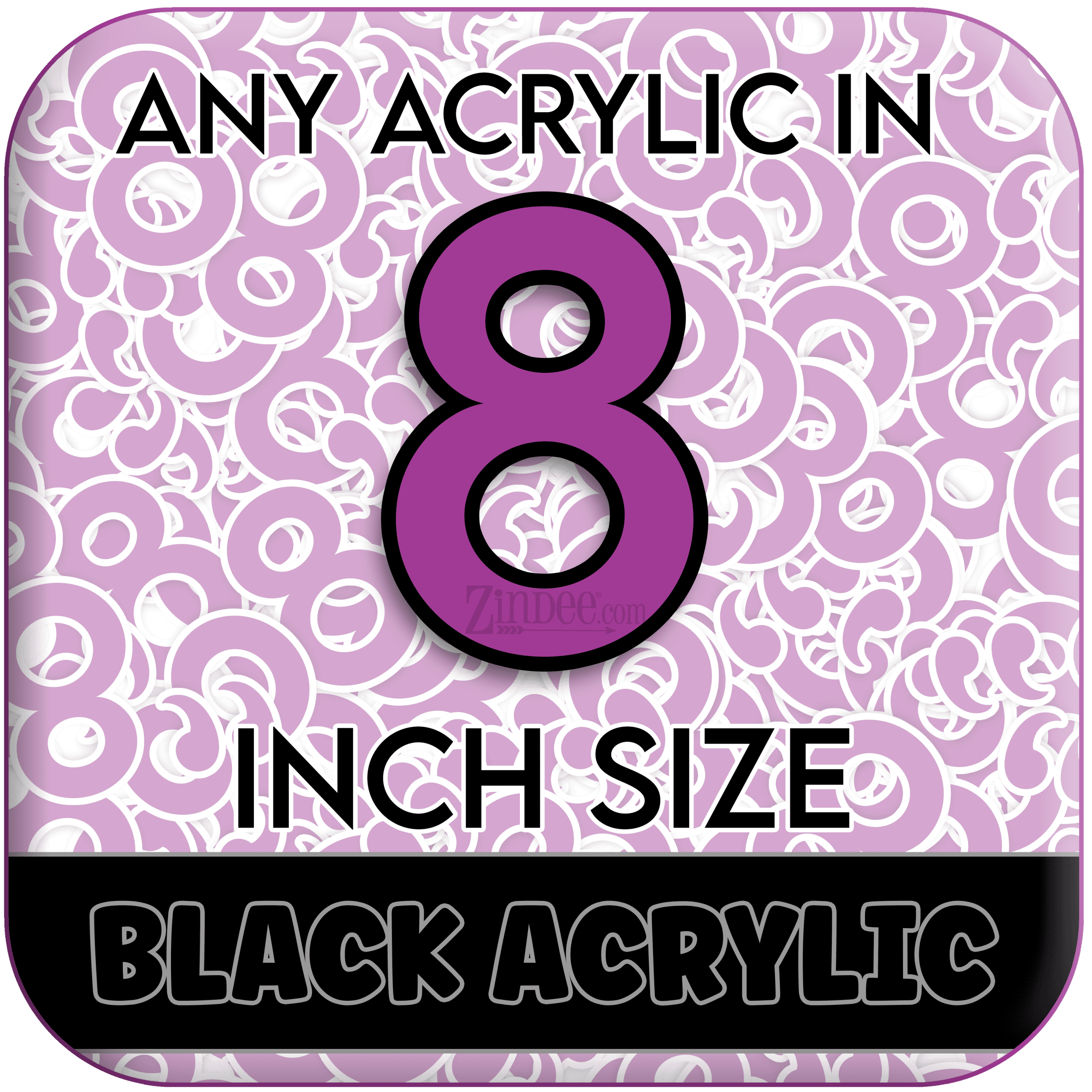Custom Acrylic Blank-8 inch-BLACK (size/hole/color change)