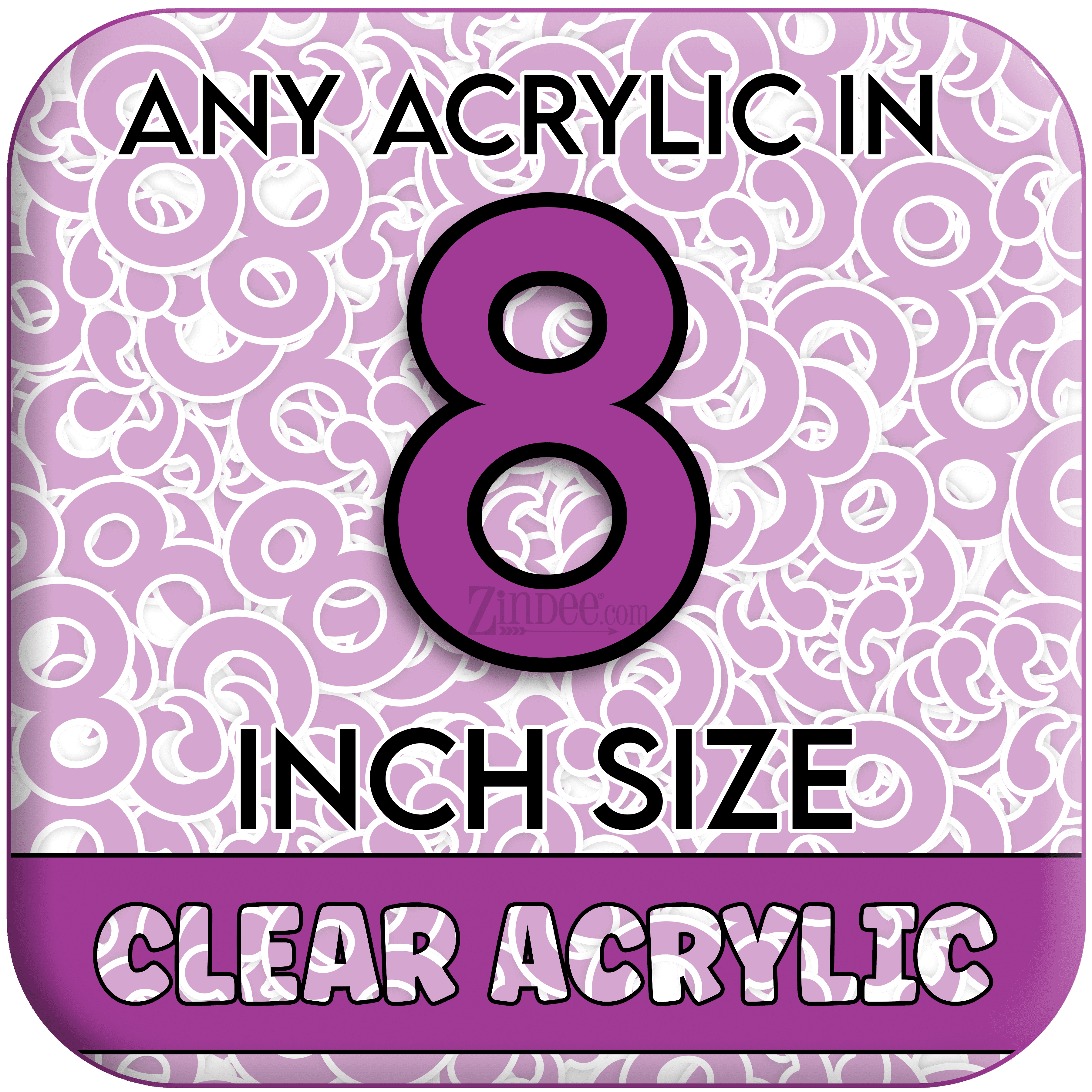 Custom Acrylic Blank-8 inch-CLEAR (size/hole/color change)