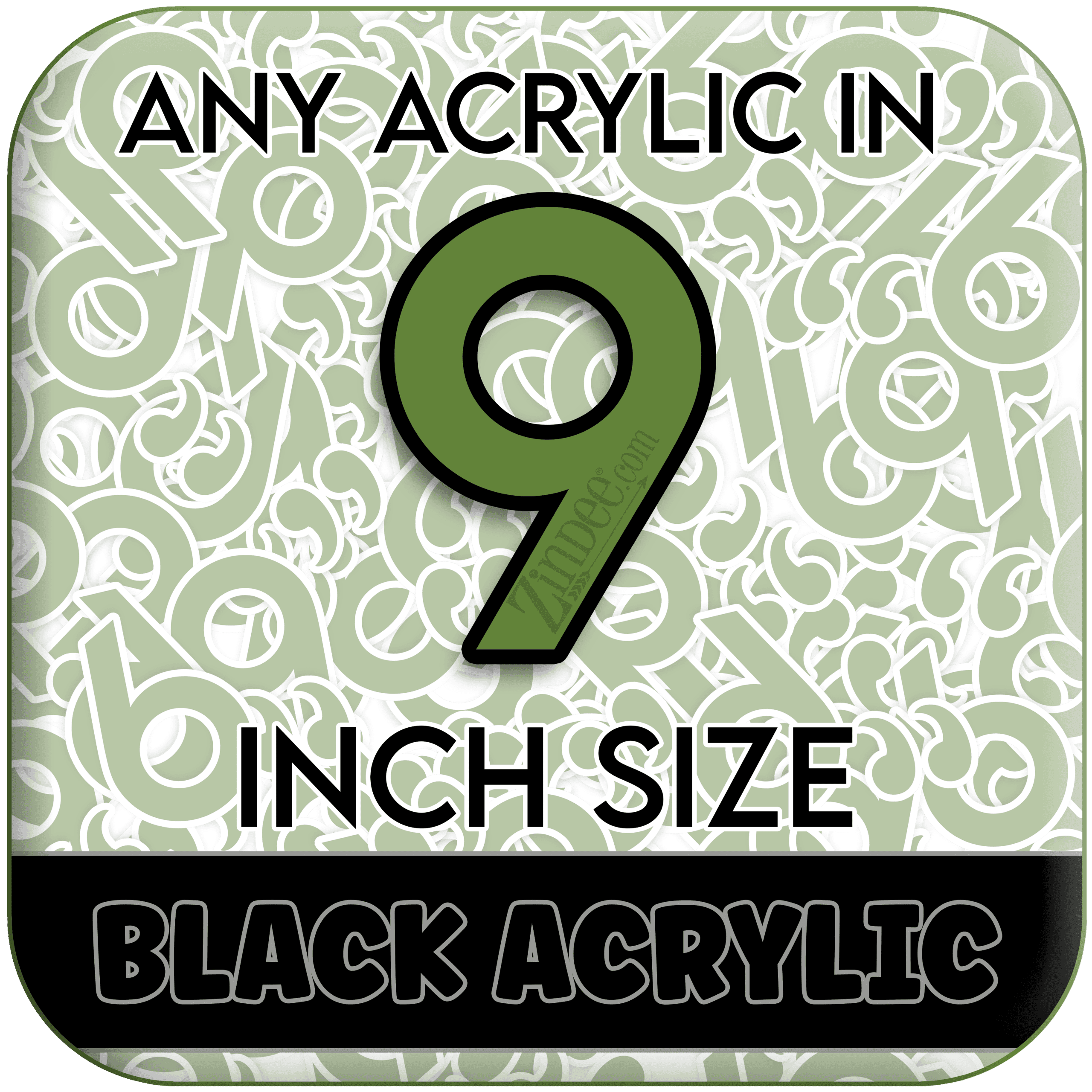 Custom Acrylic Blank-9 inch-BLACK (size/hole/color change)