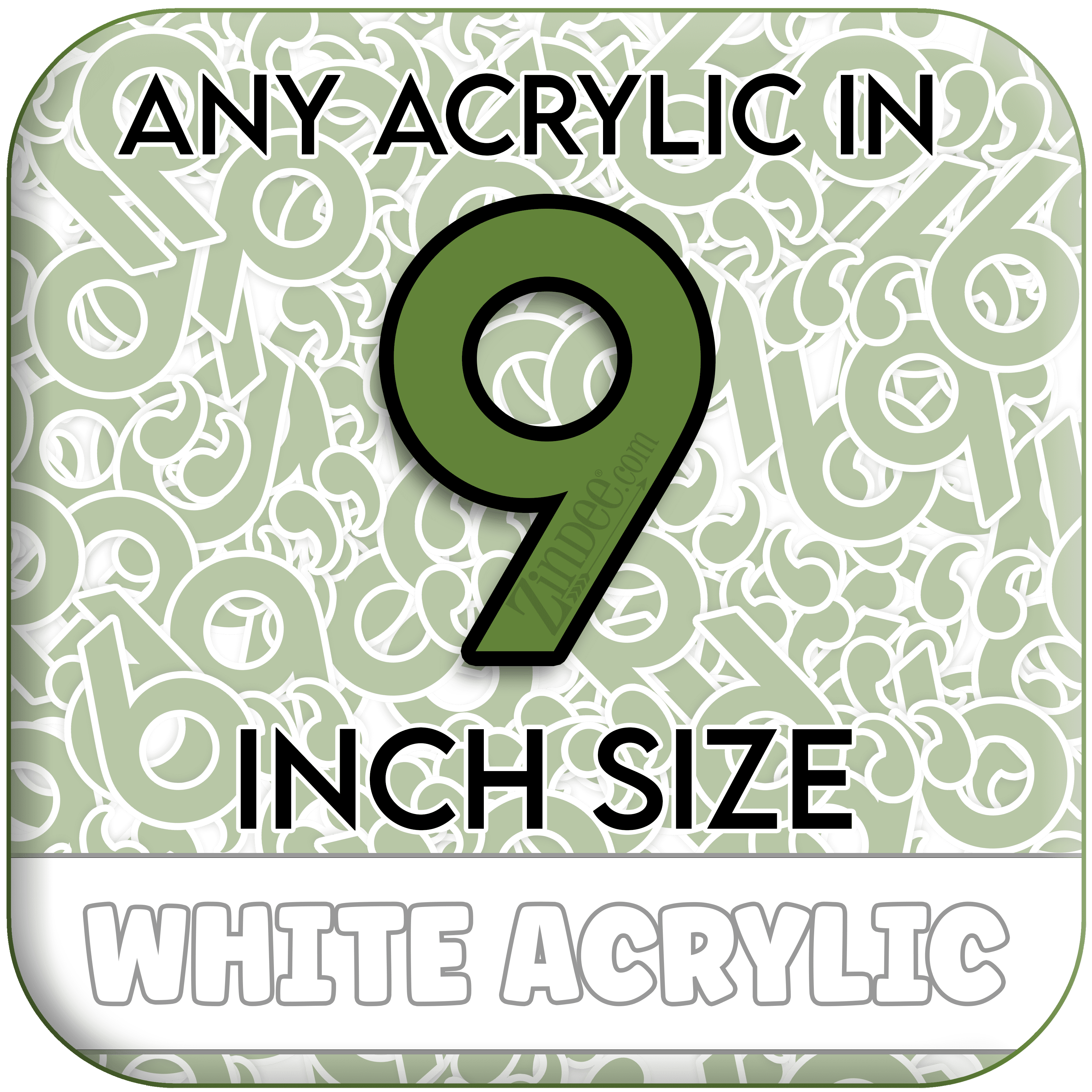 Custom Acrylic Blank-9 inch-WHITE (size/hole/color change)