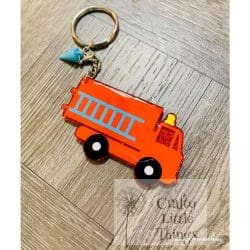 Fire Truck – Acrylic Keychain Blank (3") | Optional Sticker or UV DTF - Image 5