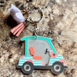 Golf Cart – Acrylic Keychain Blank (3") | Optional Sticker or UV DTF - Image 4