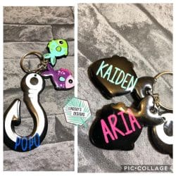 Fish Hook – Acrylic Keychain Blank (3") | Optional Sticker or UV DTF - Image 3
