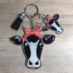 Cow with Bandana – Acrylic Keychain Blank (2") | Optional Sticker or UV DTF - Image 5