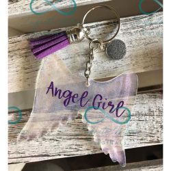 Angel Wings – Acrylic Keychain Blank (3") | Optional Sticker or UV DTF - Image 3