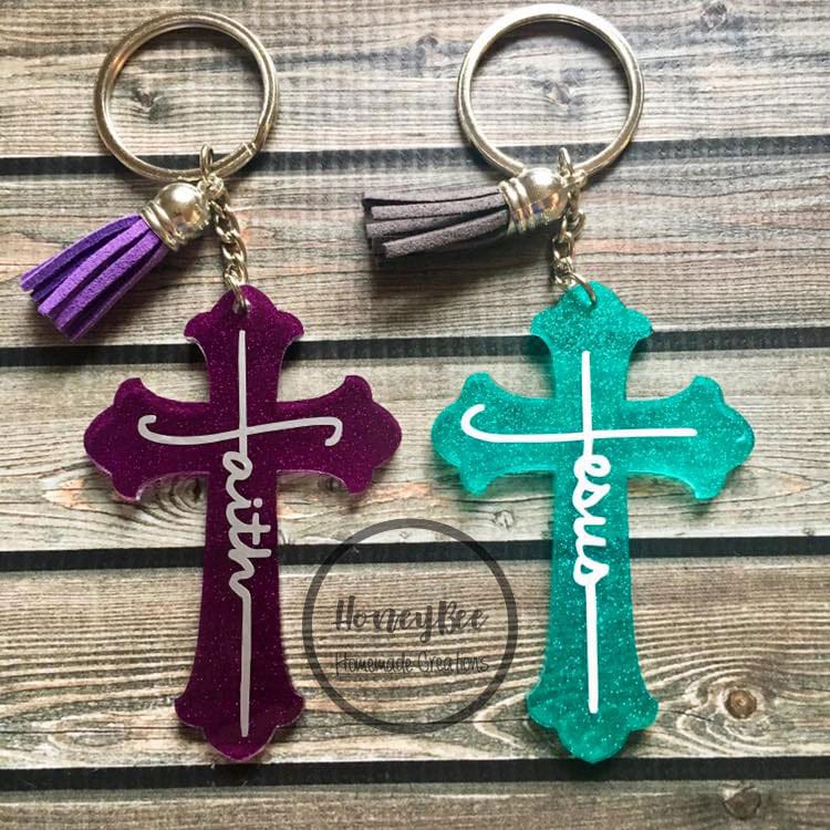 Cross Acrylic Blank- Sticker- UV DTF (1.5 inch) - Image 4