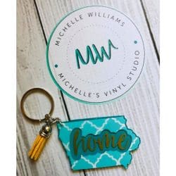 Iowa – Acrylic Keychain Blank (3") | Optional Sticker or UV DTF - Image 4