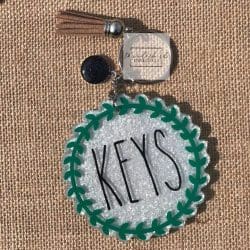 Leafy Circle – Acrylic Keychain Blank (3") | Optional Sticker or UV DTF - Image 3