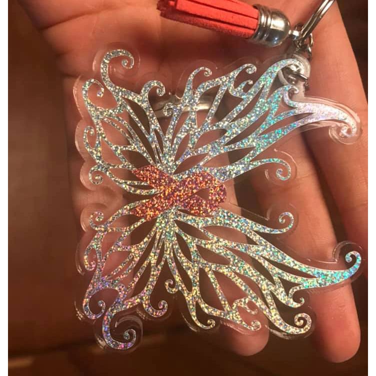 Awareness Butterfly Acrylic Blank- Sticker- UV DTF (3 inch) - Image 4