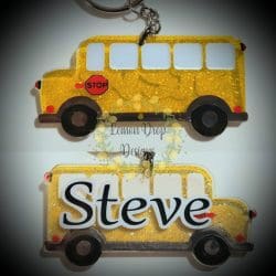 School Bus – Acrylic Keychain Blank (3") | Optional Sticker or UV DTF - Image 6