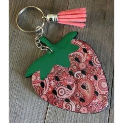 Strawberry – Acrylic Keychain Blank (3") | Optional Sticker or UV DTF - Image 4