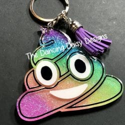 Poop Emoji – Acrylic Keychain Blank (3") | Optional Sticker or UV DTF - Image 3