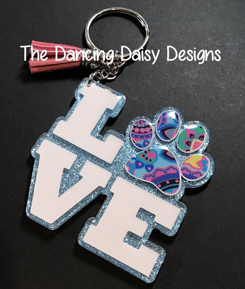 Love Paw Print Acrylic Blank- Sticker- UV DTF (3 inch) - Image 4