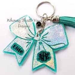 Cheer Bow – Acrylic Keychain Blank (3") | Optional Sticker or UV DTF - Image 5