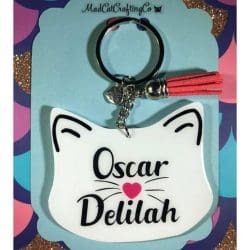 Cat Head – Acrylic Keychain Blank (3") | Optional Sticker or UV DTF - Image 4