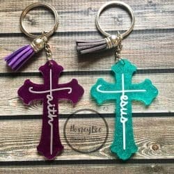 Cross – Acrylic Keychain Blank (3") | Optional Sticker or UV DTF - Image 8