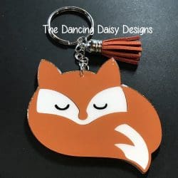 Fox – Acrylic Keychain Blank (3") | Optional Sticker or UV DTF - Image 4