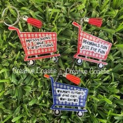 Shopping Cart – Acrylic Keychain Blank (3") | Optional Sticker or UV DTF - Image 3