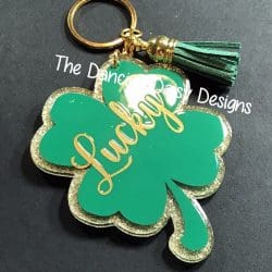 Clover 4 Leaf – Acrylic Keychain Blank (3") | Optional Sticker or UV DTF - Image 4