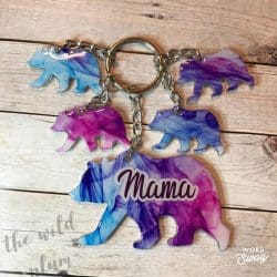 Bear – Acrylic Keychain Blank (3") | Optional Sticker or UV DTF - Image 4