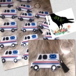Mail Truck – Acrylic Keychain Blank (3") | Optional Sticker or UV DTF - Image 4