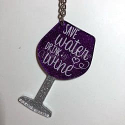 Wine Glass – Acrylic Keychain Blank (3") | Optional Sticker or UV DTF - Image 6