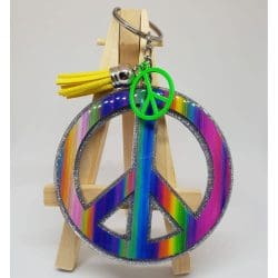 Peace Sign – Acrylic Keychain Blank (3") | Optional Sticker or UV DTF - Image 5