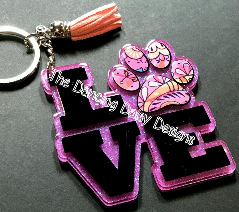 Love Paw Print Acrylic Blank- Sticker- UV DTF (3 inch) - Image 5