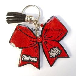 Cheer Bow – Acrylic Keychain Blank (3") | Optional Sticker or UV DTF - Image 6