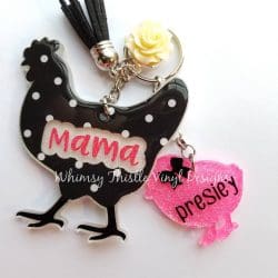 Chicken – Acrylic Keychain Blank (3") | Optional Sticker or UV DTF - Image 7