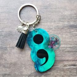 Semicolon – Acrylic Keychain Blank (3") | Optional Sticker or UV DTF - Image 5
