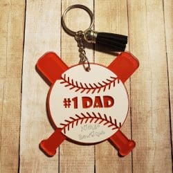 Bat and Ball Monogram – Acrylic Keychain Blank (3") | Optional Sticker or UV DTF - Image 5