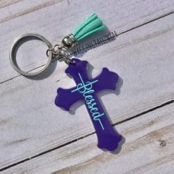 Cross – Acrylic Keychain Blank (3") | Optional Sticker or UV DTF - Image 12
