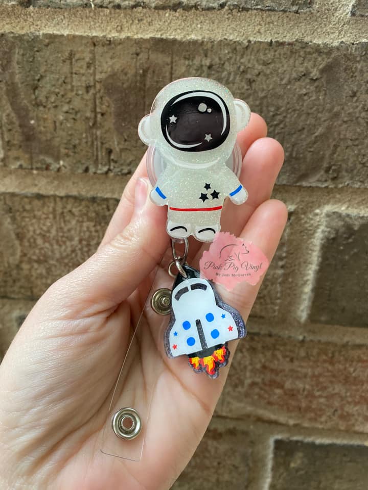 Astronaut Acrylic Blank- Sticker- UV DTF (2 inch) NO HOLE - Image 3