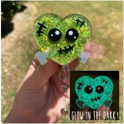 Frankenheart – Acrylic Badge Reel Blank (2") No Hole | Optional Sticker or UV DTF - Image 7