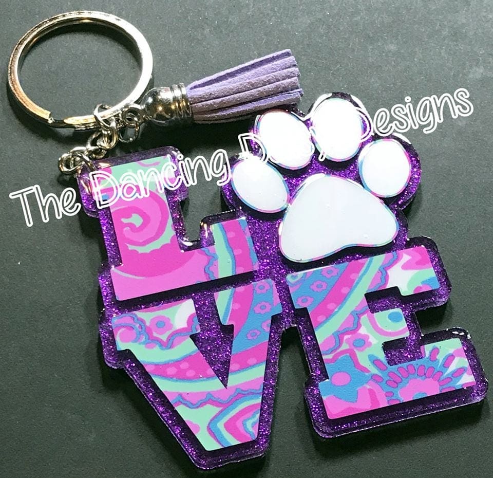 Love Paw Print Acrylic Blank- Sticker- UV DTF (3 inch) - Image 3