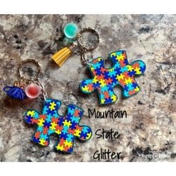 Puzzle Piece 2 – Acrylic Keychain Blank (3") | Optional Sticker or UV DTF - Image 4