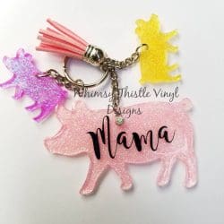 Pig – Acrylic Keychain Blank (3") | Optional Sticker or UV DTF - Image 8