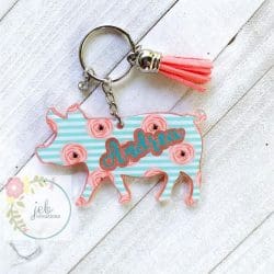 Pig – Acrylic Keychain Blank (3") | Optional Sticker or UV DTF - Image 14