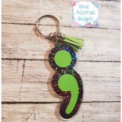 Semicolon – Acrylic Keychain Blank (3") | Optional Sticker or UV DTF - Image 6