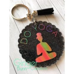 Scallop Circle – Acrylic Keychain Blank (3") | Optional Sticker or UV DTF - Image 10