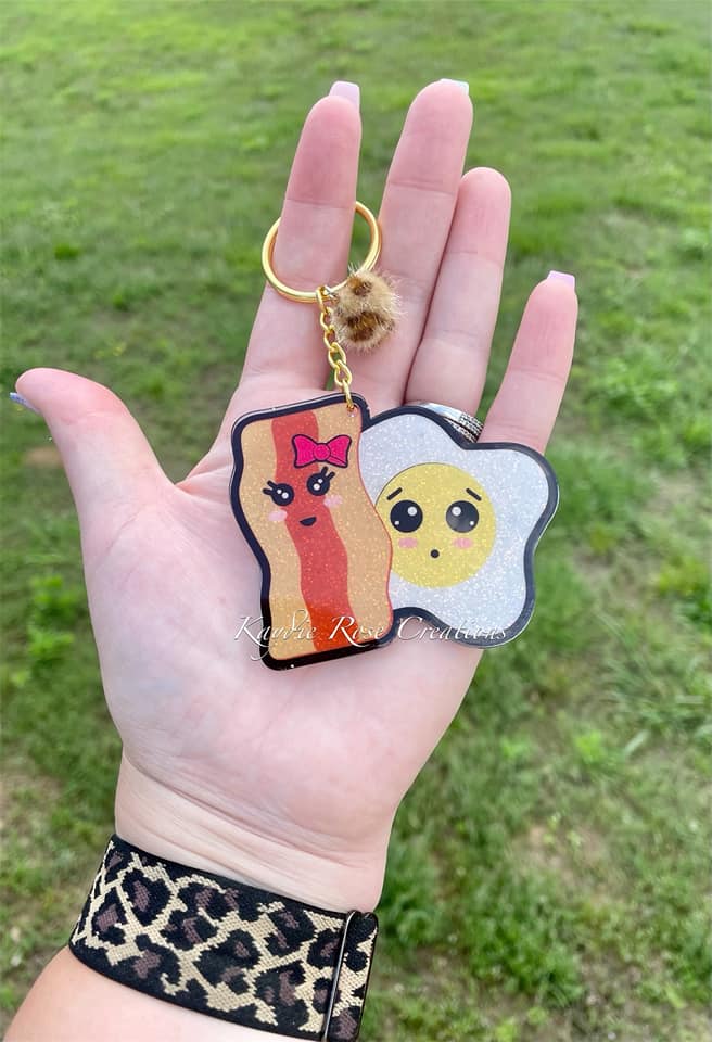 Bacon and Egg Acrylic Blank- Sticker- UV DTF (3 inch) - Image 3