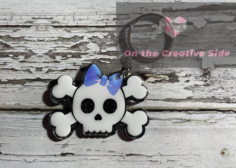 Cute Skull Crossbones Acrylic Blank- Sticker- UV DTF (3 inch) - Image 3