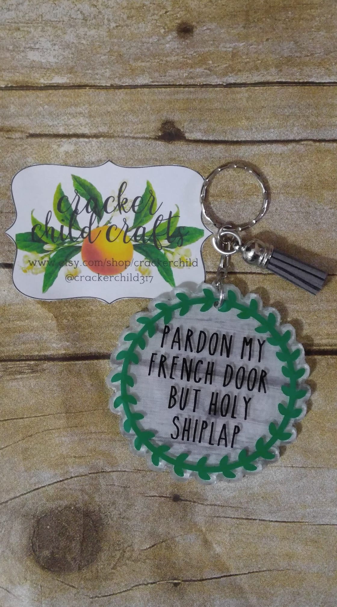 Leafy Circle – Acrylic Keychain Blank (3") | Optional Sticker or UV DTF - Image 4